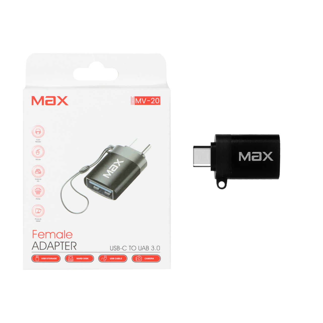تبدیل Max Type-C To USB3.0 مدل MV-20 - مشکی