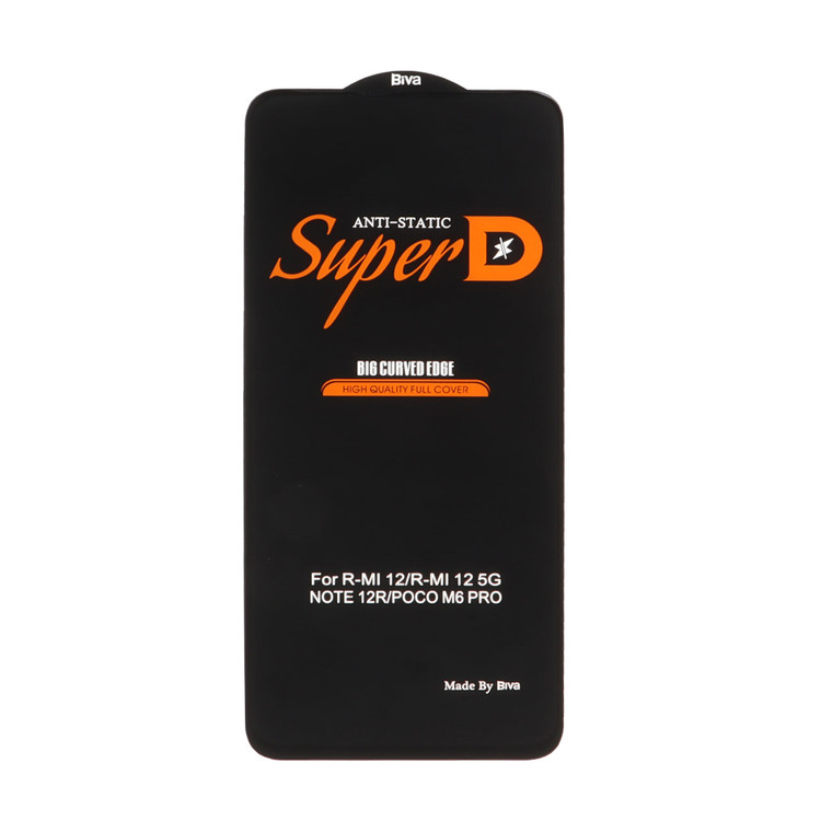 محافظ صفحه نمایش شیشه ای Redmi 12 / Redmi 13X / Redmi 13 4G / Poco M6 Pro 5G / Poco M6 4G - Full Cover Super D Biva