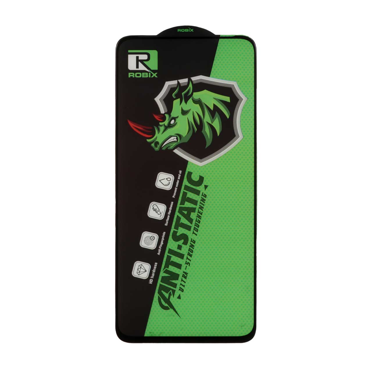 محافظ صفحه نمایش شیشه ای Full Cover Robix Anti Static ESD مدل  Redmi 12 / Redmi 13X / Redmi 13 4G / Poco M6 Pro 5G / Poco M6 4G