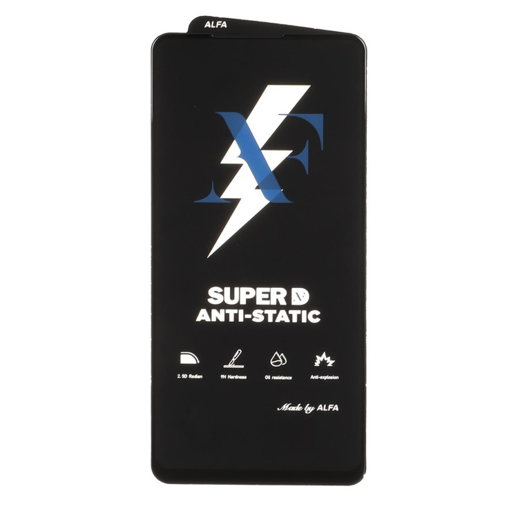 محافظ صفحه نمایش شیشه ای Super D Anti Static ALFA مدل A21s / F52 / Xiaomi Poco X3 GT / Poco F4 GT / Redmi Note 10 Pro 5G
