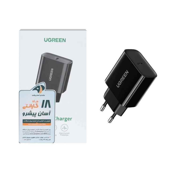 شارژر دیواری PD و فست تک پورت UGREEN مدل CD137-10191 20W - مشکی