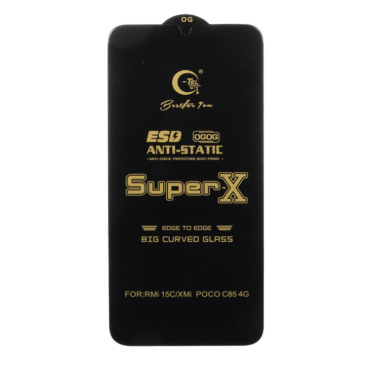 محافظ صفحه نمایش آنتی استاتیک redmi 15C /poco C85 - Full Cover Super X