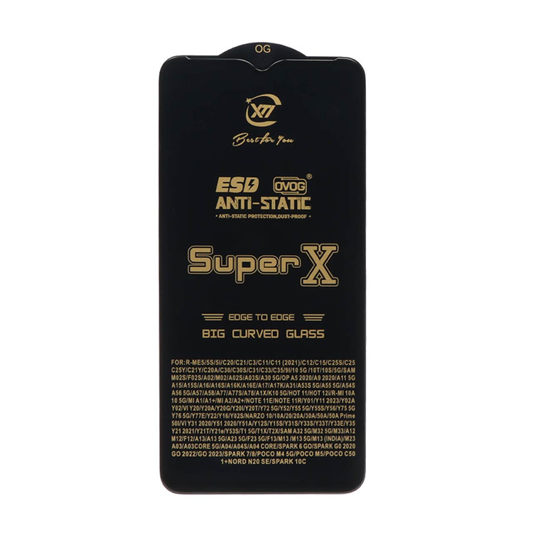 محافظ صفحه نمایش آنتی استاتیک Full Cover Super X مدل A12 / A02 / A02S / A03 / A03S / A03 Core / A04 / A04S / A04E / A13 / A23 / A32 5G / M02 / M04 / M12 / M13 / M23 / M33 /F13 / A1 Plus / A2 Plus / M4 / M5 / C30 / C30S