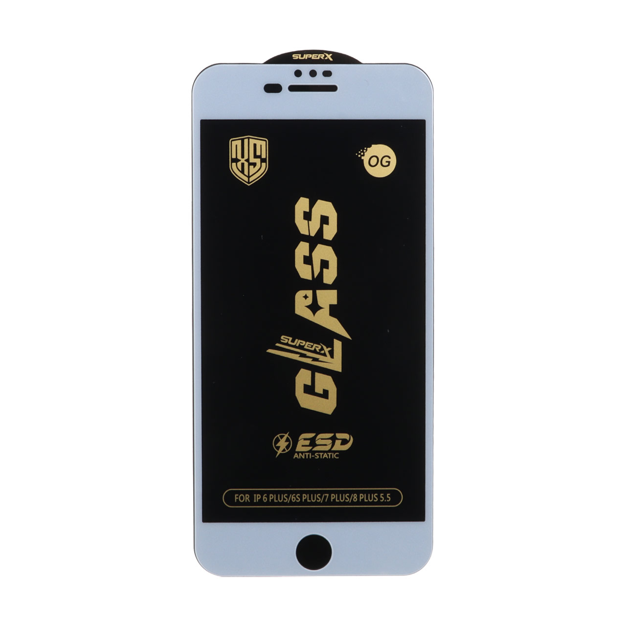 محافظ صفحه نمایش شیشه ای درجه یک Full Cover Super X OG - ESD OVOG مدل 6 Plus / 6S Plus / 7 Plus / 8 Plus