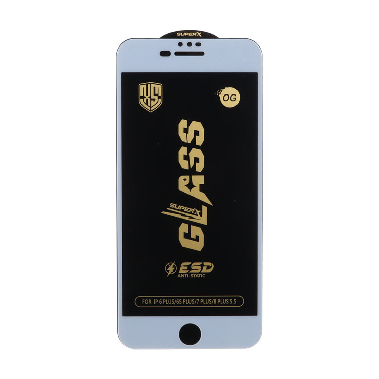 محافظ صفحه نمایش شیشه ای درجه یک Full Cover Super X OG - ESD OVOG مدل 6 Plus / 6S Plus / 7 Plus / 8 Plus