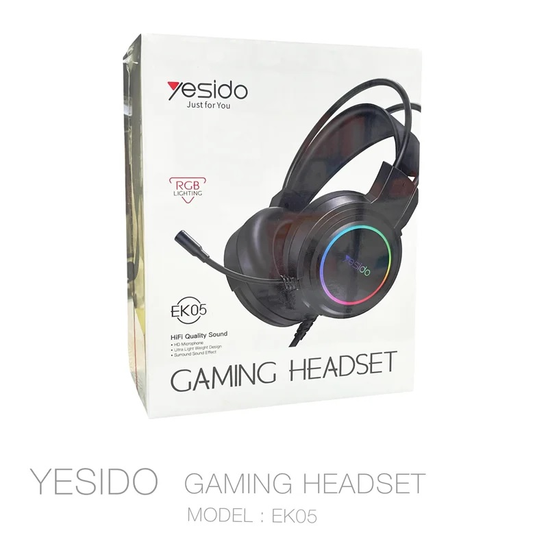 هدفون با سیم گیمینگ Yesido مدل EK05 - مشکی