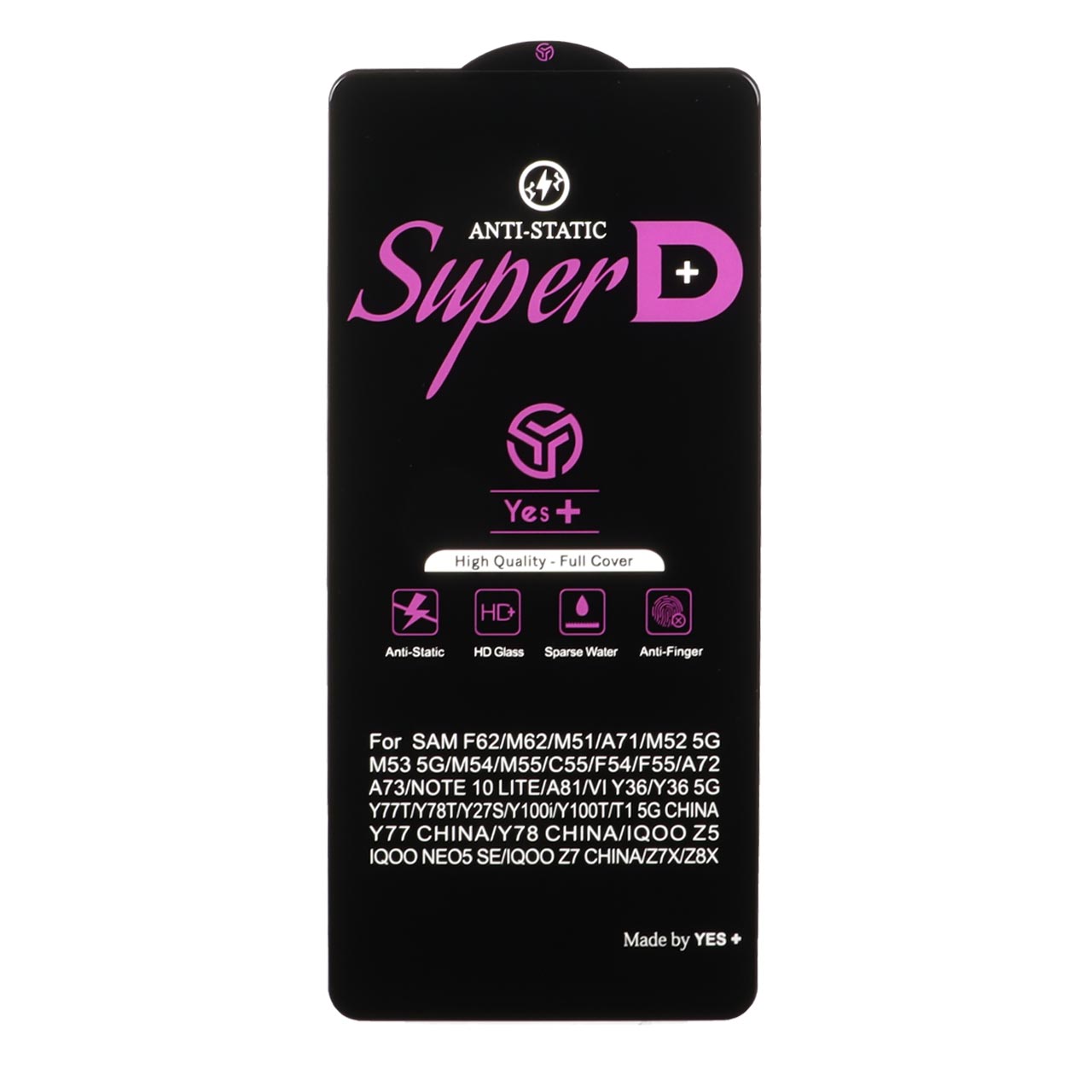 محافظ صفحه نمایش شیشه ای Super D Anti Static Yes Plus مدل  A71 / A72 / A73 / M51 / M52 / M53 / M54 / M62 / Note 12 Pro 5G / Note 12 Pro Plus / Poco X5 Pro / Poco F5