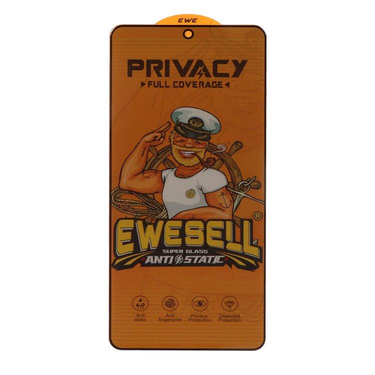 محافظ صفحه نمایش شیشه ای Full Cover Ewesell Anti Static Privacy مدل A71 / A72 / A73 / M51 / M52 / M53 / M54 / M62 / Note 12 Pro 5G / Note 12 Pro Plus / Poco X5 Pro / Poco F5